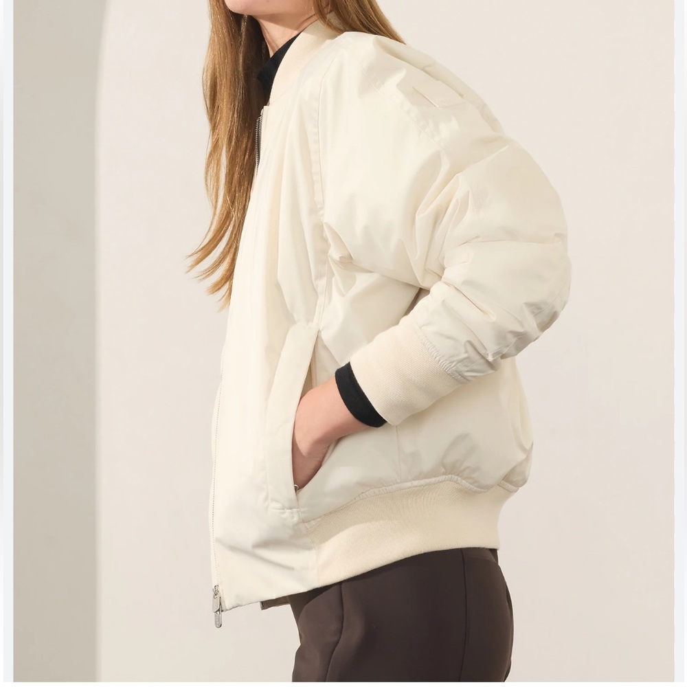 Athleta Sateen Bomber Jacket Size L